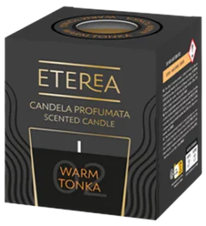 ETEREA Vela Warm Tonka vela perfumada 120 g em copo de vidro. Vela perfumada ETEREA para criar ambiente acolhedor